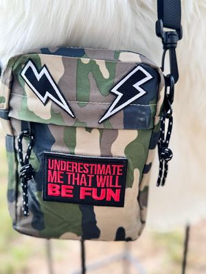 PATCHWORKZ: Camo Crossbody Bag With Patches