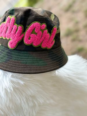 PATCHWORKZ: Camo Bucket Hat With Large Patch