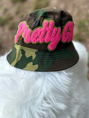 PATCHWORKZ: Camo Bucket Hat With Large Patch