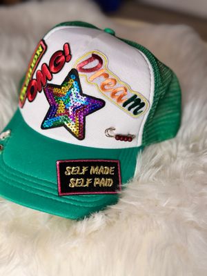 PATCHWORKZ: Soft Foam trucker hat with multiple patches and hats pins