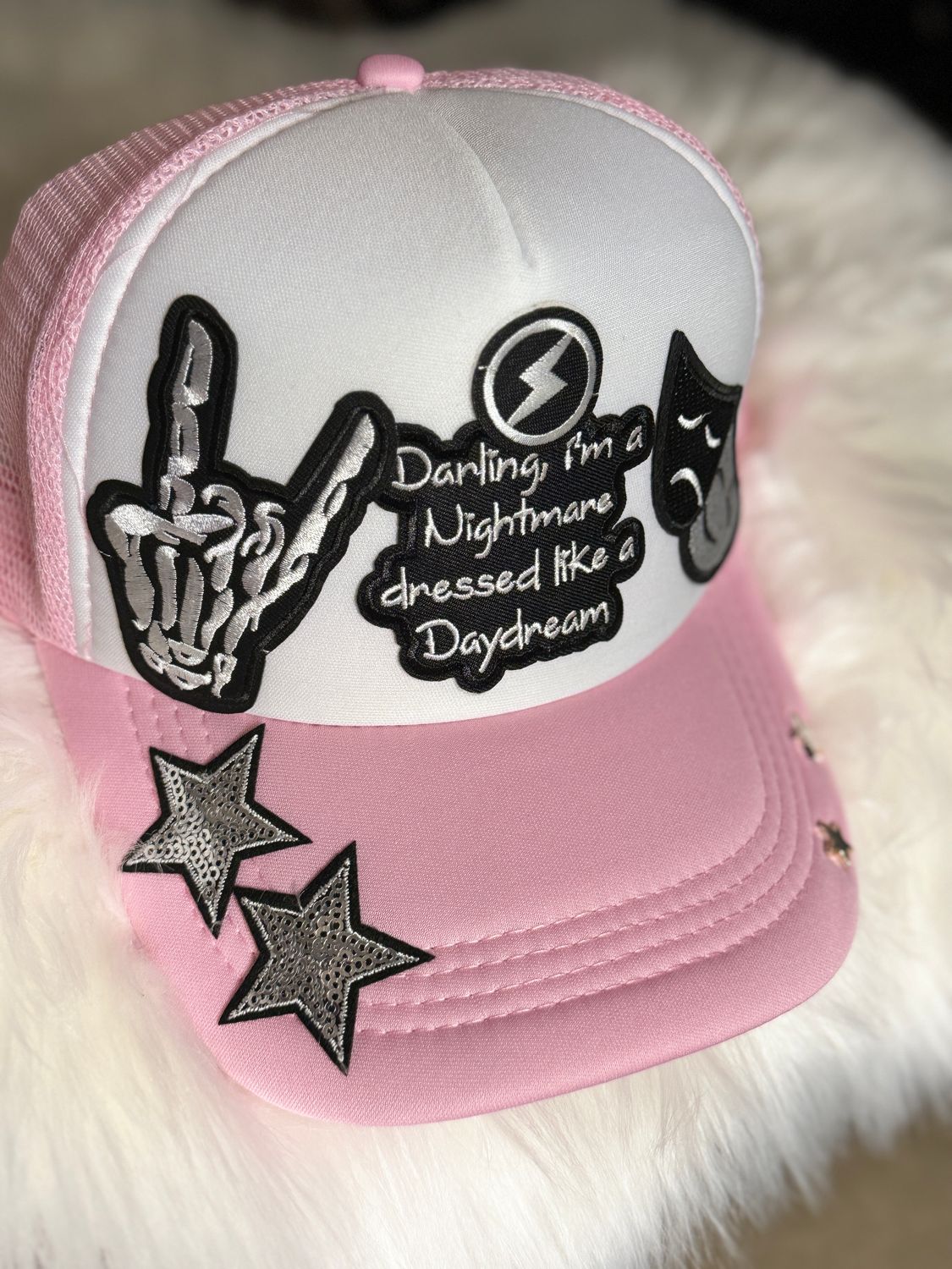 PATCHWORKZ: soft foam trucker hat with themed patches