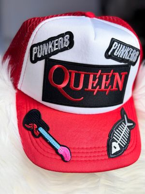 PATCHWORKZ: Trucker soft foam hat with mesh back, snapback with rock music theme.