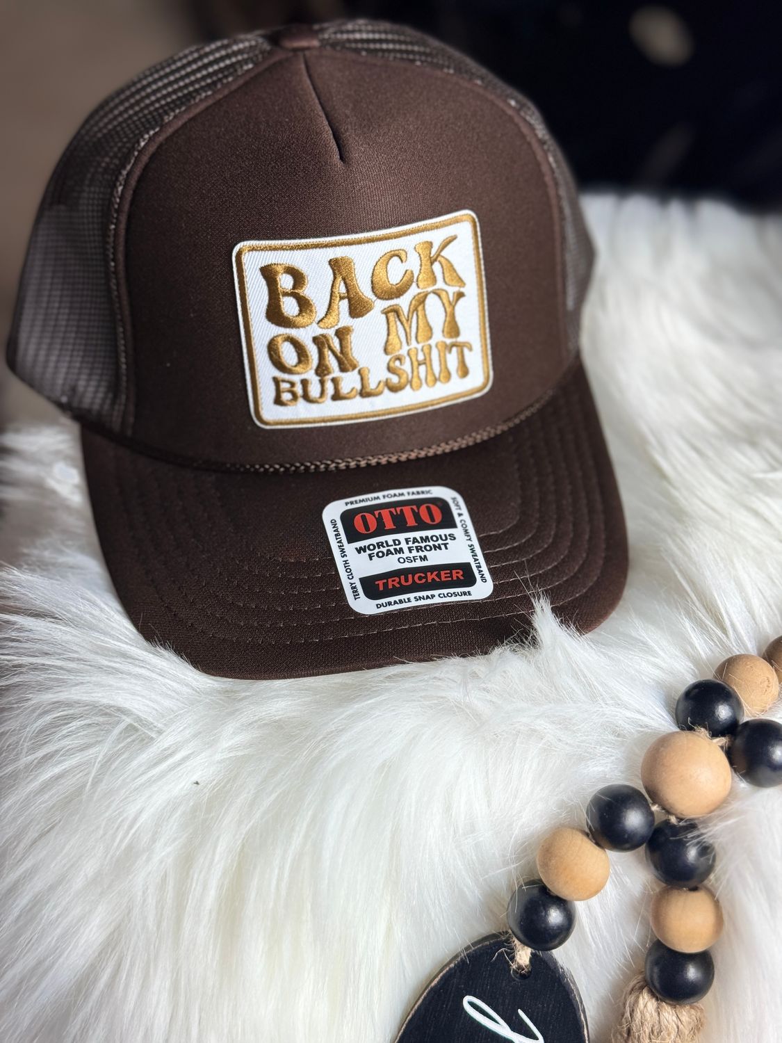 PATCHWORKZ:Otto Brand soft foam hat with snapback and mesh with patch