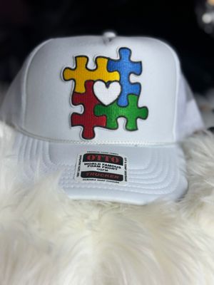 PATCHWORKZ: Otto brand soft foam trucker hat with snapback and mesh with Autism awareness patch