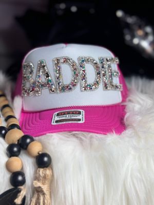 PATCHWORKZ: Otto brand soft foam trucker hat with snapback and mesh with Glitter letters