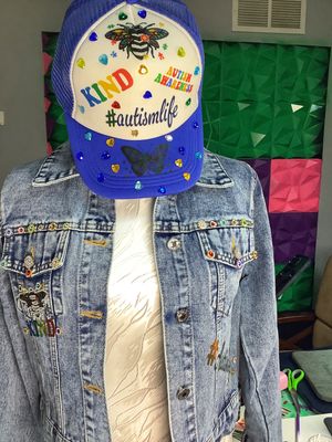 Patchworkz: Autism Awareness DTF Denim Jacket and hat