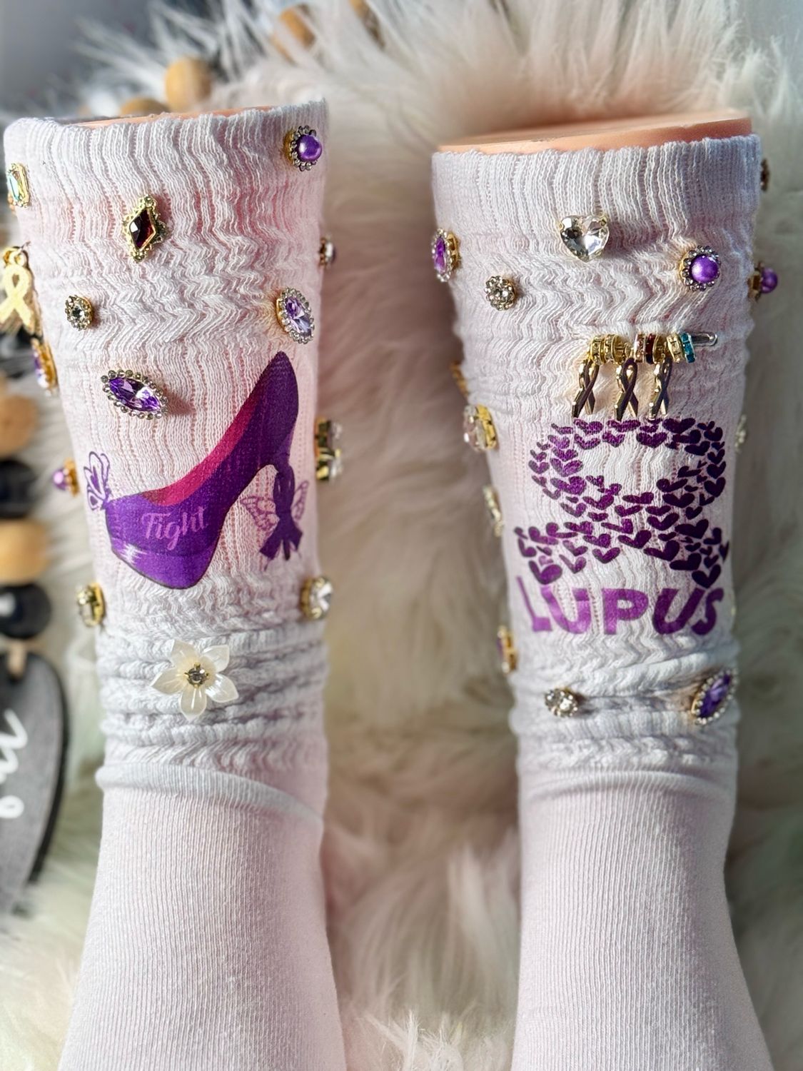 PATCHWORKZ: Lupus Awareness Charm Socks
