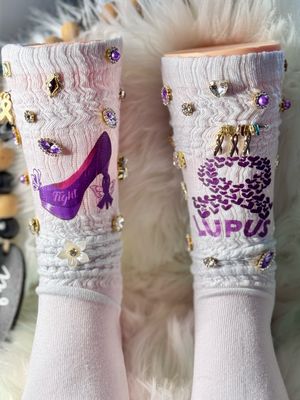 PATCHWORKZ: Lupus Awareness Charm Socks