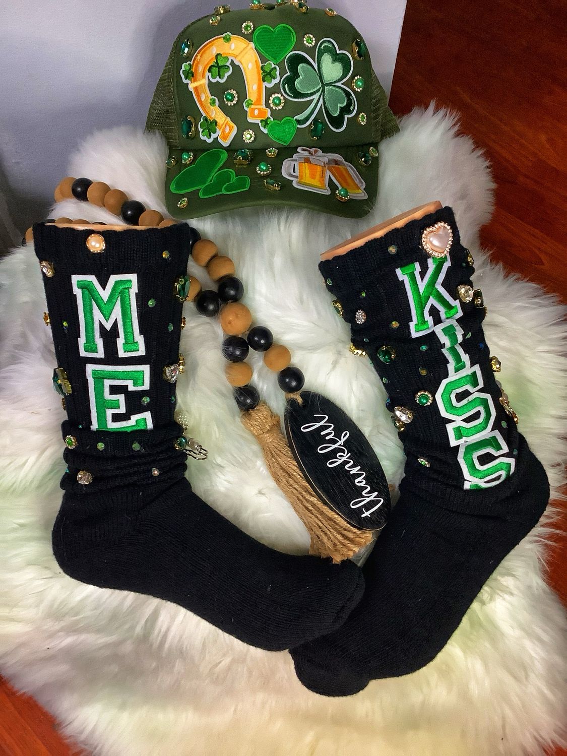 PAT HWORKZ: St. Patty Day Trucker Hat And Charm Socks