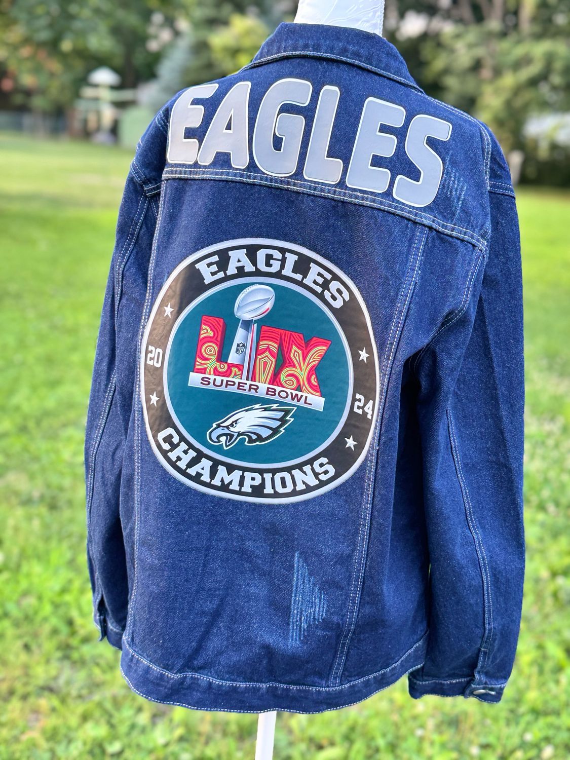 Custom Philadelphia Eagles Super Bowl Championship Denim Jacket
