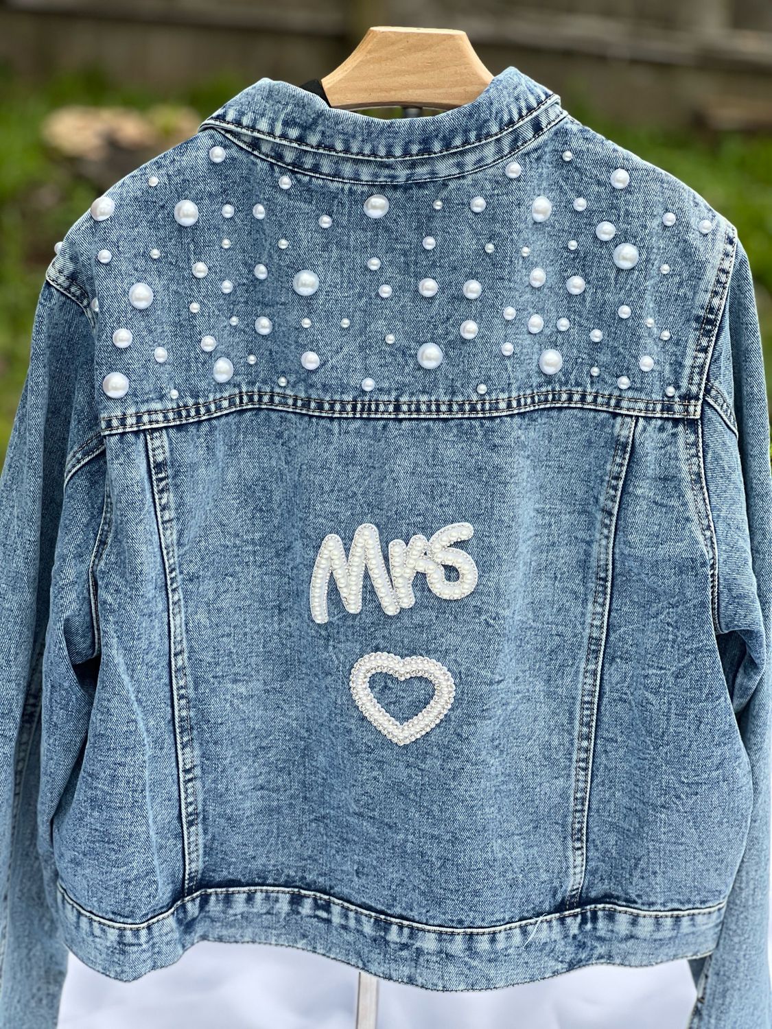 Hand Beaded MRS. Denim Custom
