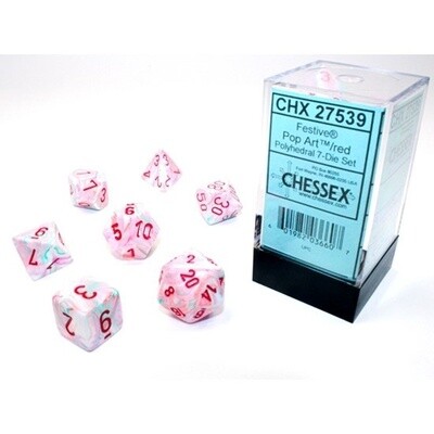 Chessex Festive Polyhedral Pop Art/red 7-Die Set
