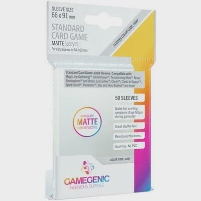 Gamegenic Matte Board Game Sleeves - Standard Size (66mm x 91mm) - 50 Sleeves Per Pack