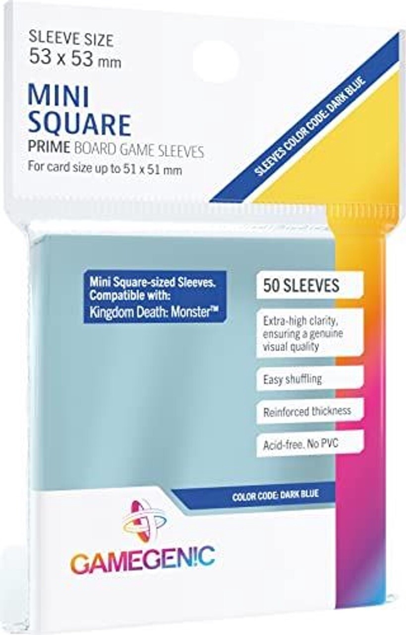 Gamegenic Matte Board Game Sleeves - Mini Square Size (53mm x 53mm) - 50 Sleeves Per Pack