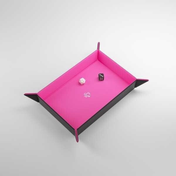 Gamegenic Magnetic Dice Tray Rectangular: Black/Pink