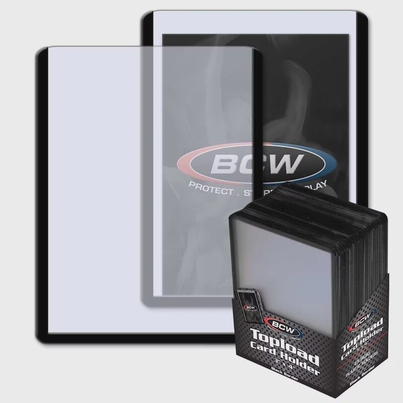 BCW 3×4 Topload Card Holder – Black Border