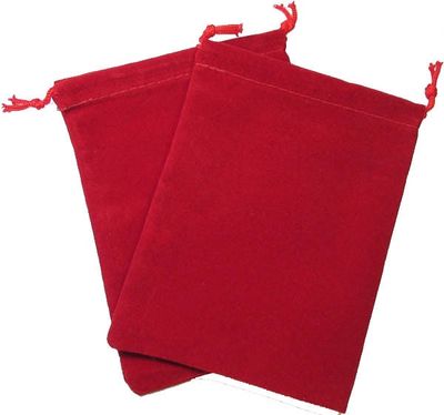 Dice Bag Suedecloth Large Red 5&quot;x7&quot;