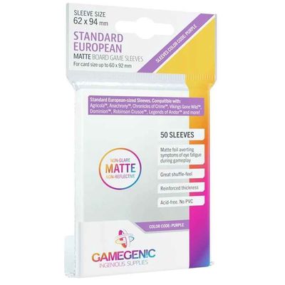 Gamegenic (MATTE) Sleeves: Standard European (62 x 94 mm)