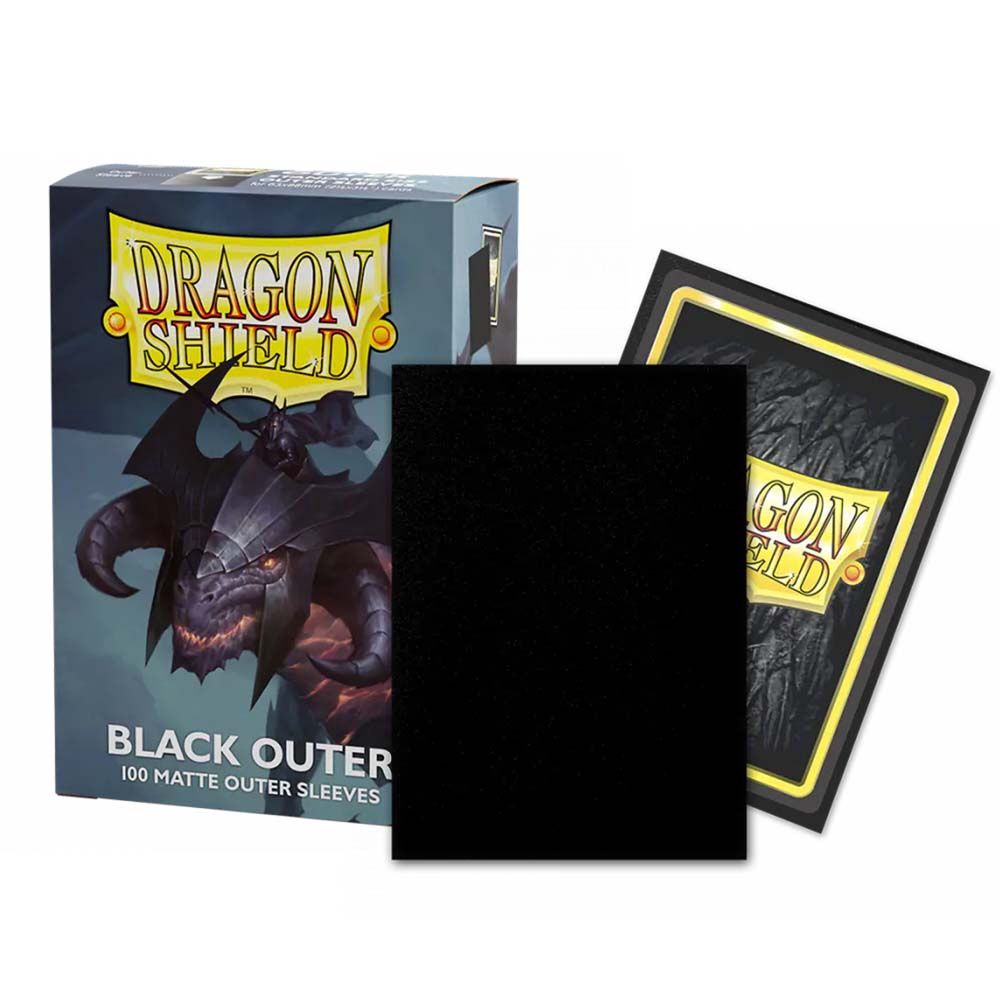 “Dragon Shield Sleeves Standard Size 100pk - Matte Black Outer Sleeves