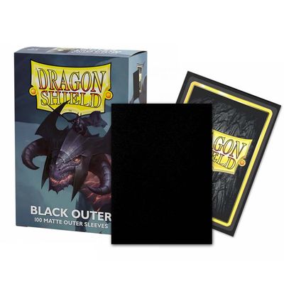 “Dragon Shield Sleeves Standard Size 100pk - Matte Black Outer Sleeves