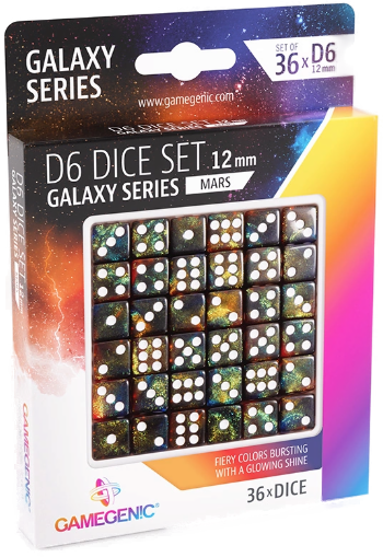 Gamegenic Galaxy Series - Mars - D6 Dice Set 12 mm (36 pcs)