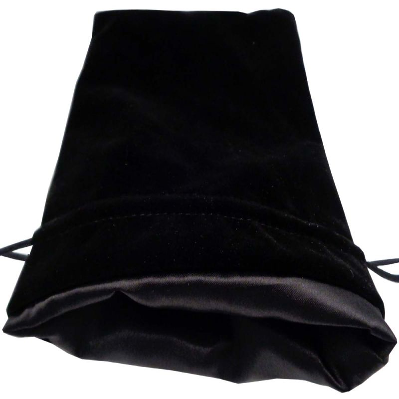 Large Black Velvet Dice Bag with Black Satin