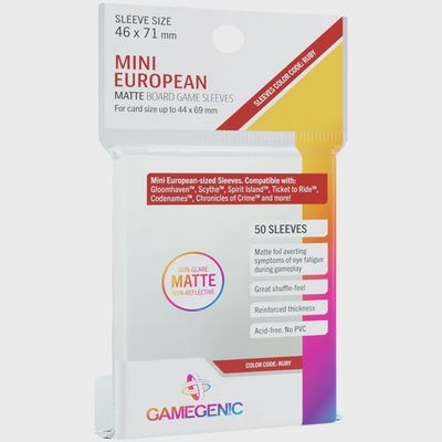 Gamegenic Matte Board Game Sleeves - Mini European Sized (46mm x 71mm) - 50 Sleeves Per Pack