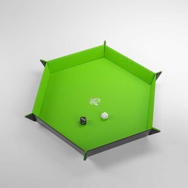 Gamegenic Magnetic Dice Tray Hexagonal Black/Green XL