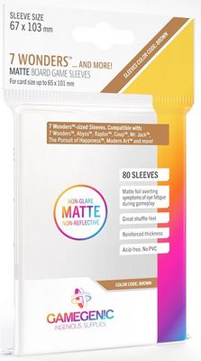 Gamegenic Matte Board Game Sleeves - 7 Wonders/Abyss (67mm x 103mm) - 80 Sleeves Per Pack