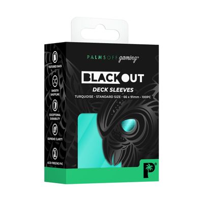 Palms Off Blackout Deck Sleeves (100) Turquoise