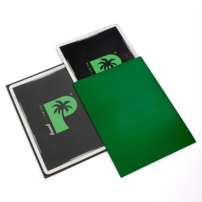 Palms Off Blackout Deck Sleeves (100) Green (Clear Front)