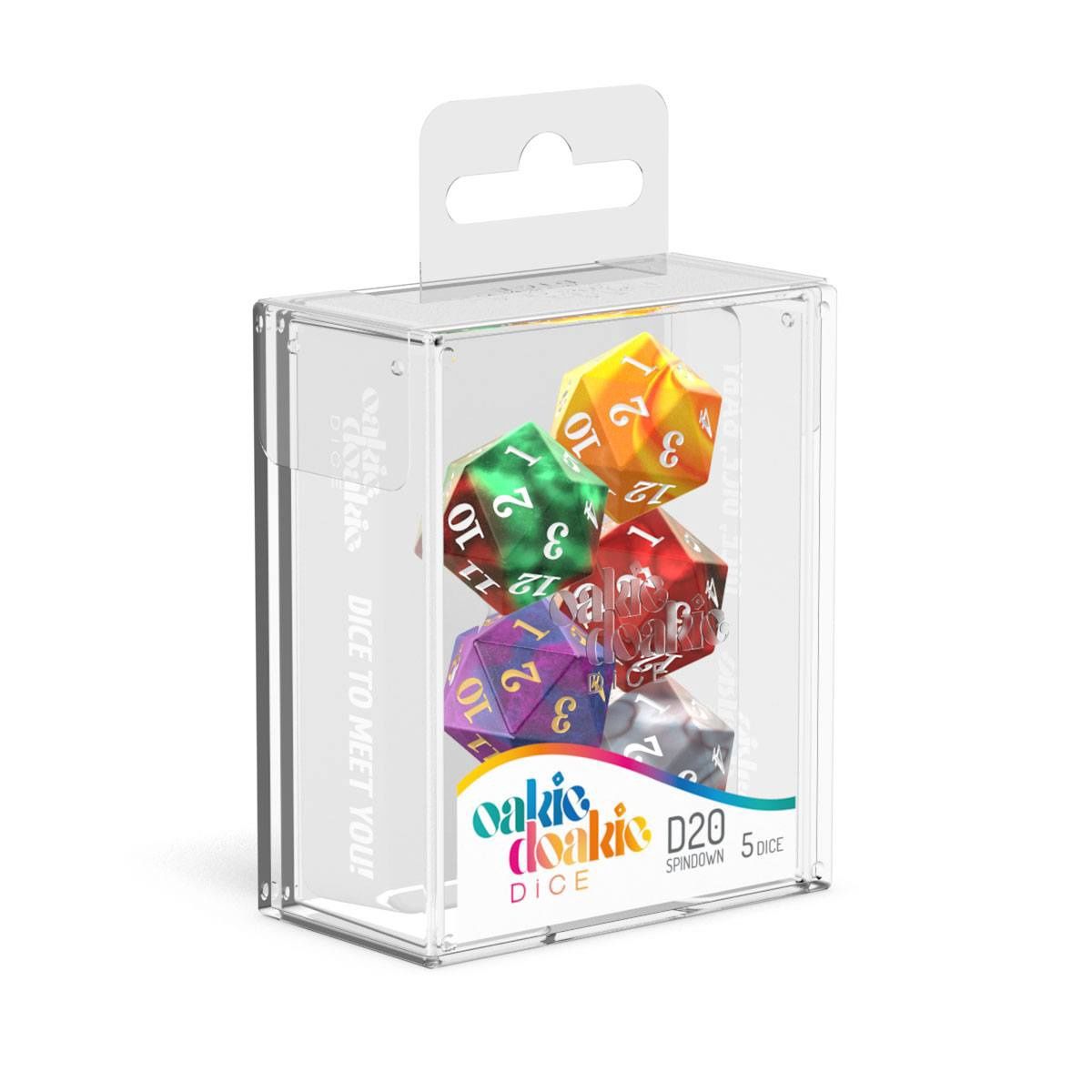 Oakie Doakie Dice D20 Spindown Dice Set - Gemidice (5)