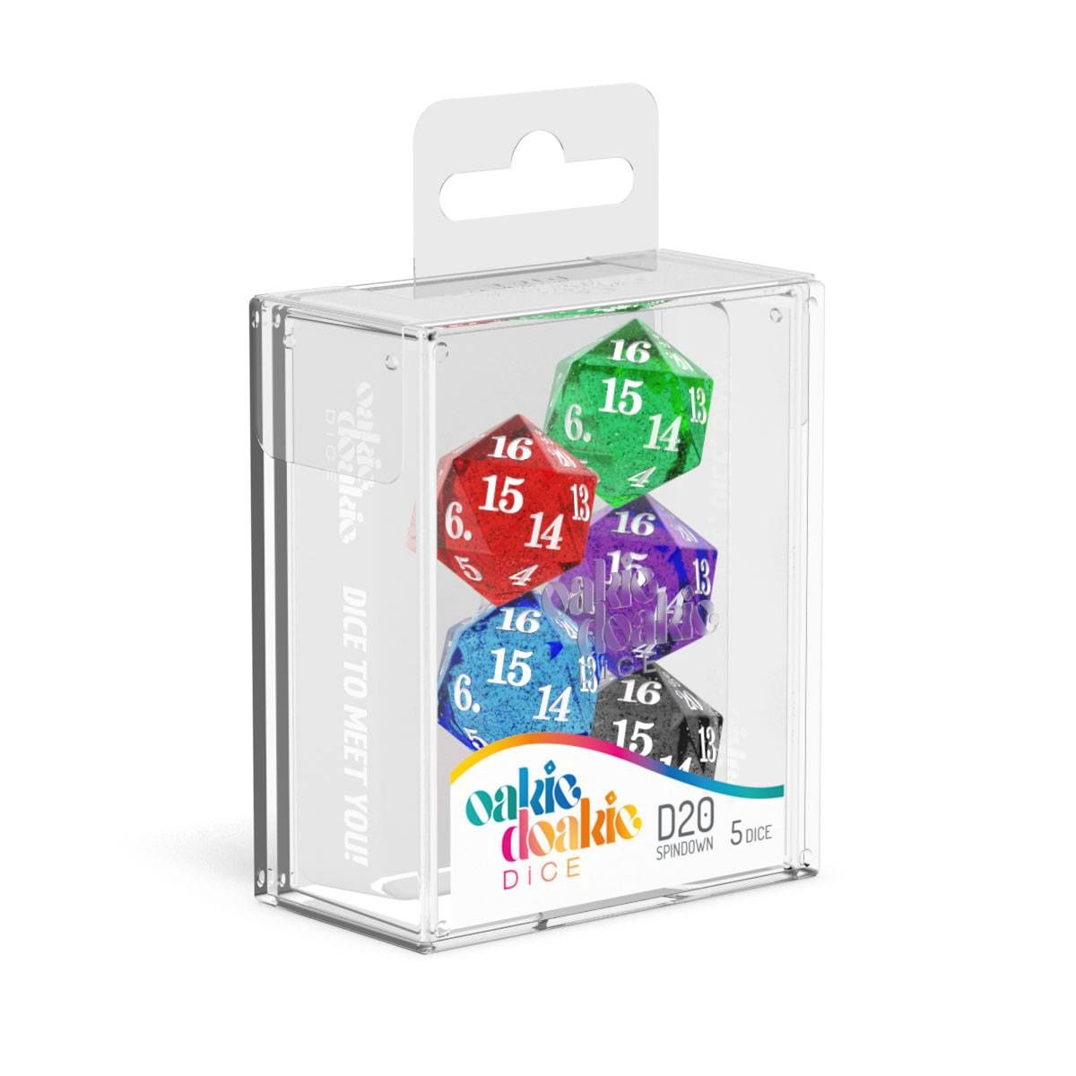 Oakie Doakie Dice D20 Spindown Dice Set - Speckled (5)