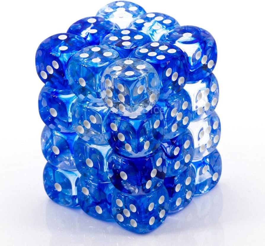 Chessex Nebula Dark Blue/White Block (36)