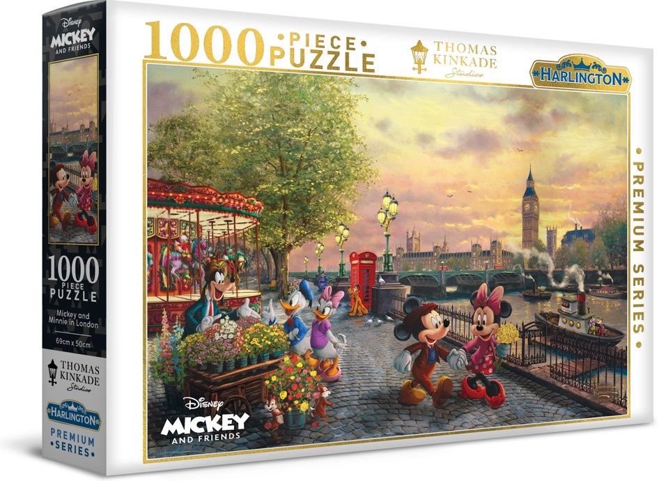 Harlington Thomas Kinkade Puzzle Disney Mickey and Minnie in London