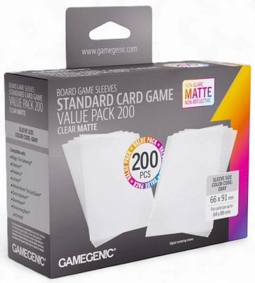 Gamegenic Matte Sleeves - Standard Card Game-Size Value Pack 200