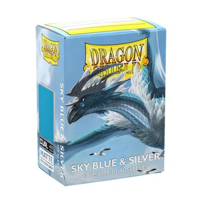 Dragon Shield: Sleeves – Matte Dual – Sky Blue &amp; Silver