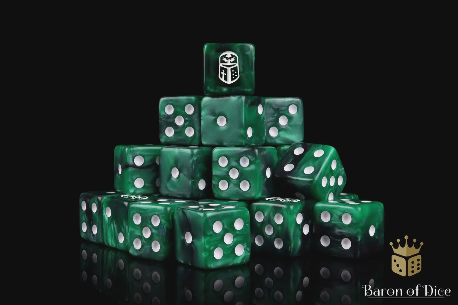 Baron of Dice: Imperial Helm, Green - Square D6 (25)