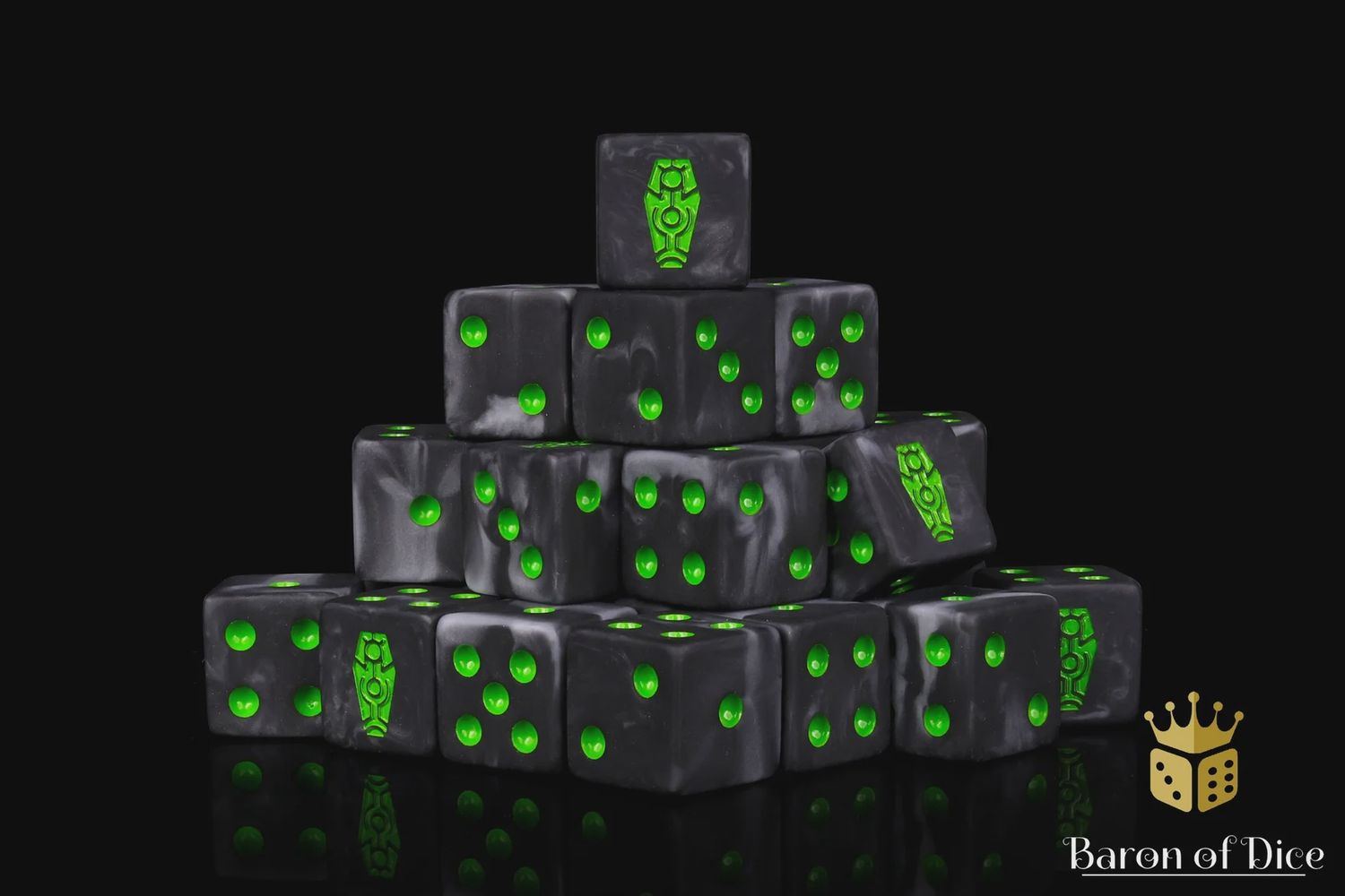 Baron of Dice: Day of the Dead, Green Coffin - Square D6 (25)