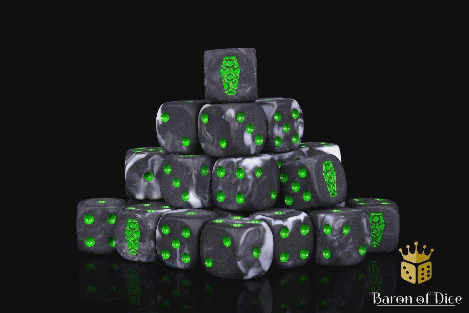 Baron of Dice: Day of the Dead, Green Coffin - Round D6 (25)