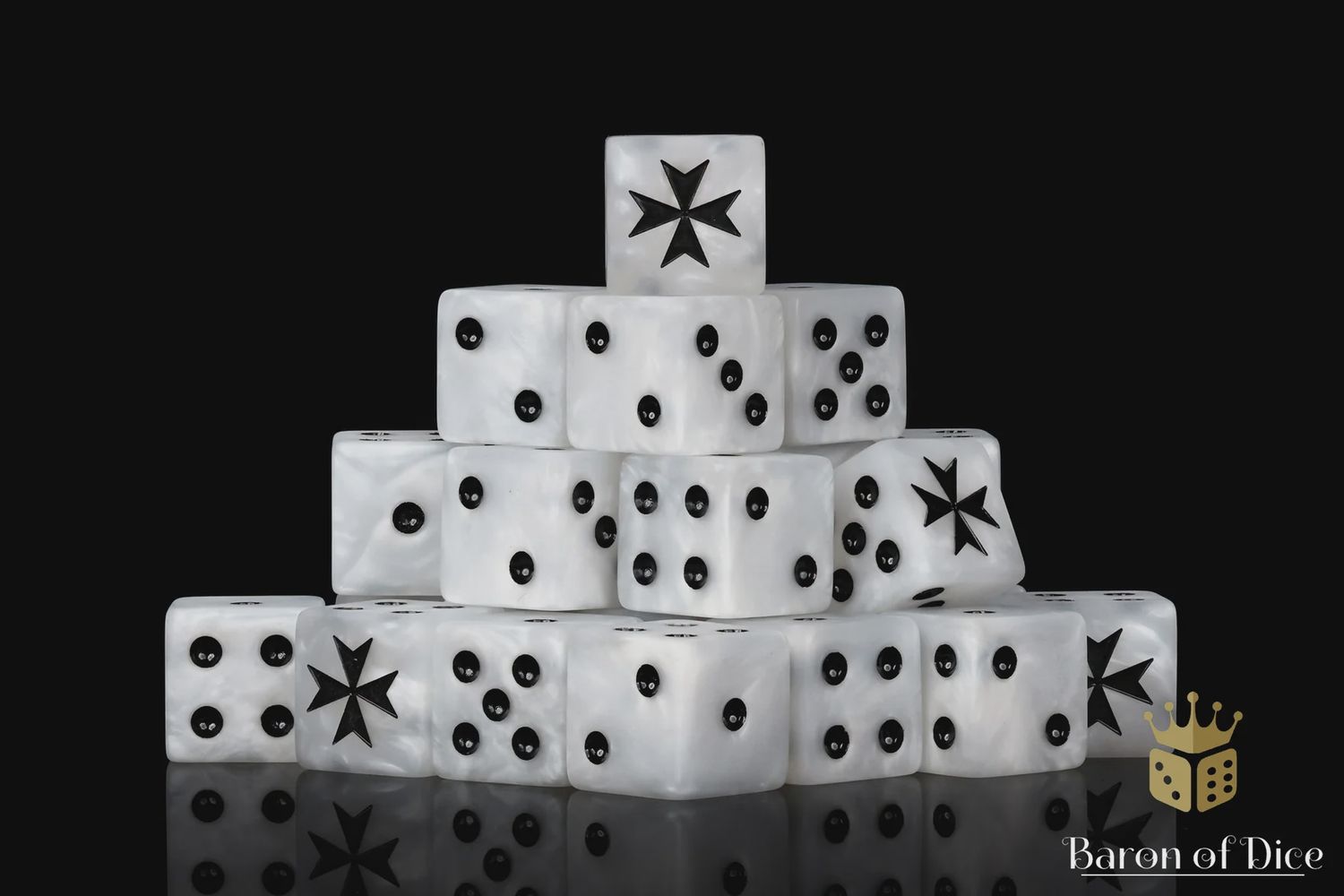 Baron of Dice: Knight Templars, White - Square D6 (25)