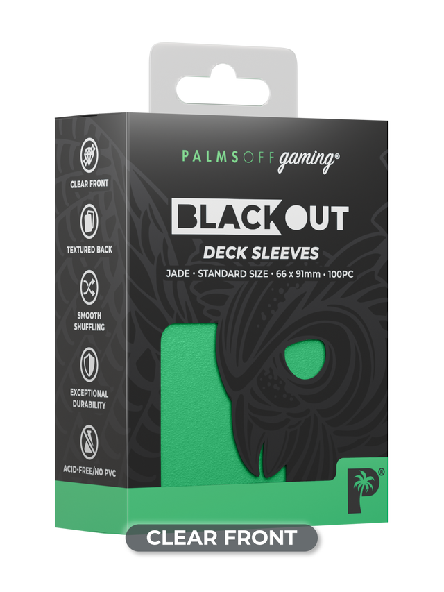Palms Off Blackout Deck Sleeves (100) Jade (Clear Front)