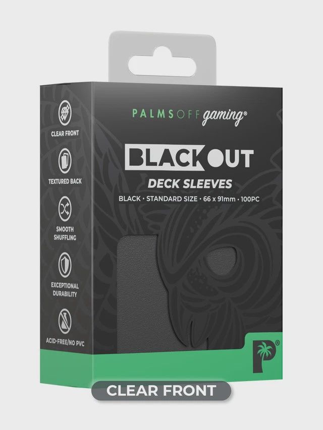 Palms Off Blackout Deck Sleeves - Standard Size - Black