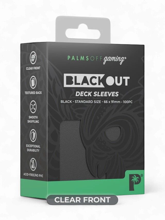 Palms Off Blackout Deck Sleeves - Standard Size - Black