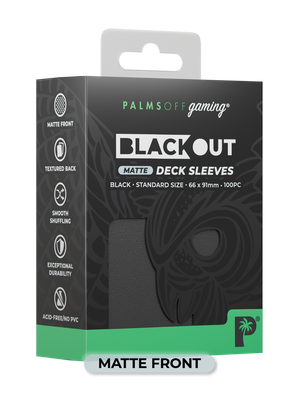 Palms Off Blackout Deck Sleeves - Standard Size - Black - Matte