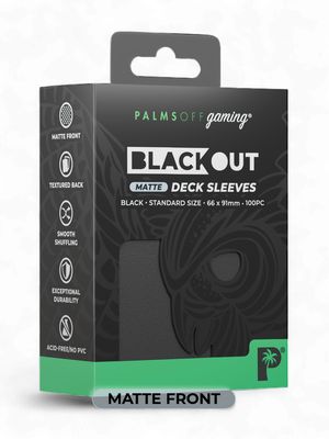 Palms Off Blackout Deck Sleeves - Standard Size - Black  (Matte Front)