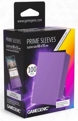 Gamegenic Prime Card Sleeves - Purple (66mm x 91mm) (100 Sleeves Per Pack)