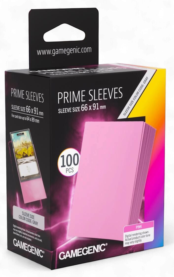Gamegenic Prime Card Sleeves - Pink (66mm x 91mm) (100 Sleeves Per Pack)