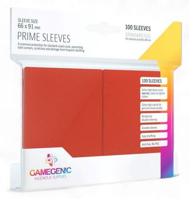 Gamegenic (Non Matte) Prime Card Sleeves Red - Standard Size
