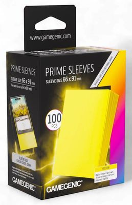 Gamegenic Prime Card Sleeves - Yellow (66mm x 91mm) (100 Sleeves Per Pack)